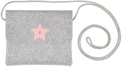 Souza Tas Bapke zilver glitter, roze ster (1 stuk)