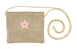 Souza Tas Bapke goud glitter, roze ster (1 stuk)