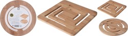 Bamboe pannenonderzetter hout 20x20cm duurzaam keukenaccessoire