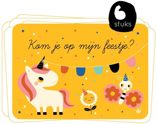 Bora Shop eenhoorn uitnodigingskaarten - magisch kinderfeestje set