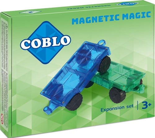 Coblo speelgoed magnetische tegels auto uitbreiding 2 stuks