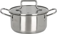 Kookpan speelgoed RVS met glazen deksel - educatief kinderspeelgoed 16cm