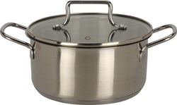 Kookpan speelgoed RVS met glazen deksel - educatief kinderspeelgoed 18cm