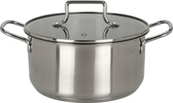 Kookpan RVS speelgoed met glazen deksel - 20cm - speelgoedkeuken