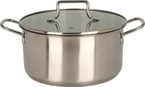 Kookpan RVS speelgoed met glazen deksel - educatief keukenspel 22cm