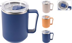 Koopman drinkbeker RVS thermo cup 420ML grijs - duurzame beker