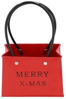 HBX natural living bloempot kerst tasmodel rood kunststof decoratie