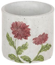 HBX natural living bloempot kunststof rood rond Ø12,3xH11,3cm decoratie