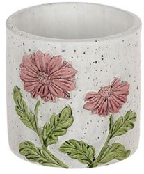 HBX natural living bloempot rood kunststof decoratie Ø10,5xH10,3cm