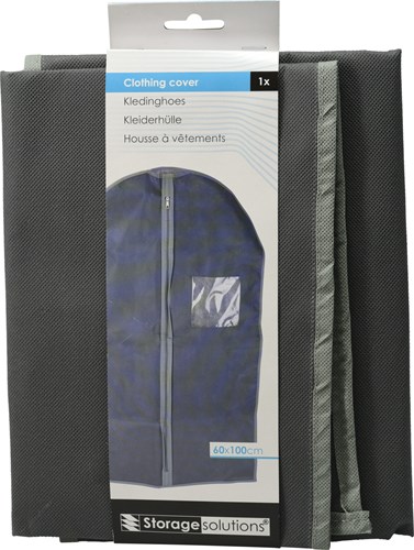 Kledinghoes kleding beschermhoes grijs 60x100cm met kijkvenster