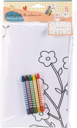 Tafelkleed Pasen inkleuren 180x120cm creatief papier voor kinderen