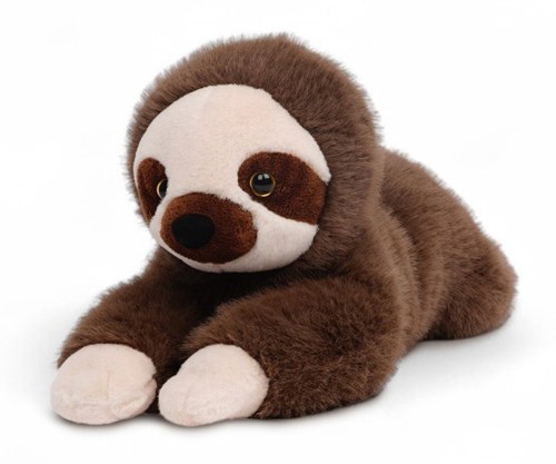 One Love knuffel luiaard Ollie bruin en crème - zachte pluche speelgoed-3