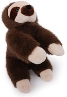 One Love knuffel luiaard Ollie bruin en crème - zachte pluche speelgoed-2