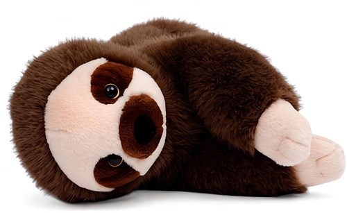 One Love knuffel luiaard Ollie bruin en crème - zachte pluche speelgoed