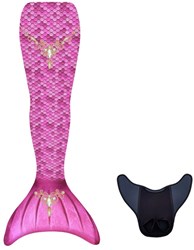 Kuaki zeemeerminstaart set Princess XS - roze multicolor zwemstaart