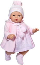 Asi babypop Koke 36cm - roze duffeljas pop speelgoed