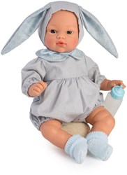 Asi babypop Koke 36cm - pop met konijnenoren en zachte kleding