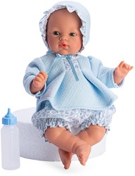 Asi babypop Koke 36cm - pop met blauwe en bloemenkleertjes