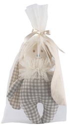 Asi babypop Mateo 34cm - pop met beige patronen en zacht lijfje