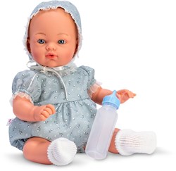 Asi babypop Koke 36cm - pop met blauw rompertje - speelgoedpop