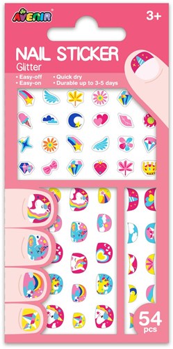 Avenir nagelstickers eenhoorn - Nail Art voor kinderen - kleurrijke stickers-2
