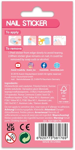 Avenir nagelstickers eenhoorn - Nail Art voor kinderen - kleurrijke stickers