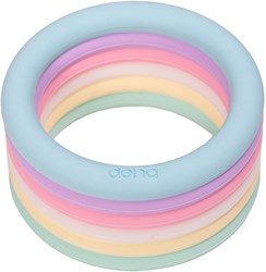 Dena speelgoed - Pastel ringen set van 6 kleurrijke kunststof ringen