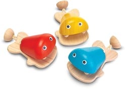 PlanToys Houten Speelgoed Vis Castanet-Blauw