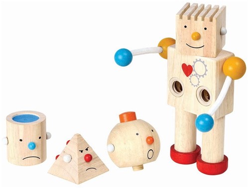 PlanToys Houten Speelgoed Build-A-Robot
