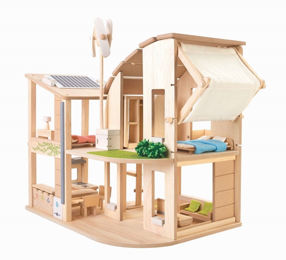 heilige olie cafetaria Plan Toys duurzaam houten poppenhuis