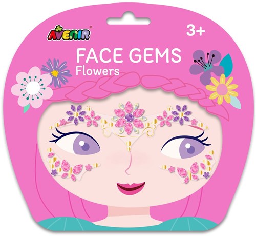 Avenir gezicht versiering stickers - bloemen - zelfklevende edelstenen