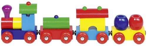 Goki houten trein speelgoed - magnetische wagons - kleurrijk-2