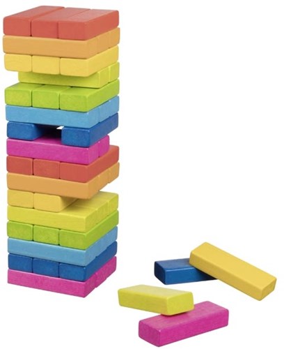Goki behendigheidsspel regenboog toren houten speelgoed-2