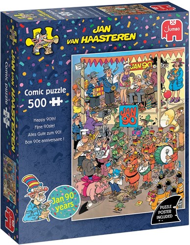 Jumbo legpuzzel Jan van Haasteren Fijne 90ste! 500 stukjes cartoon-2