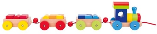Goki houten speelgoed trein met blokken - kleurrijke houten trein-3