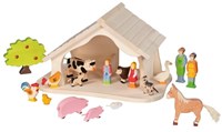 Holztiger houten boerderij kerststal - educatief speelgoed voor kinderen-3