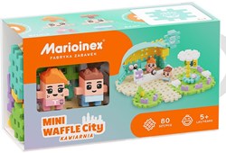 Marioinex bouwblokken Mini Waffle Cafe 80 stuks kleurrijk constructiespeelgoed