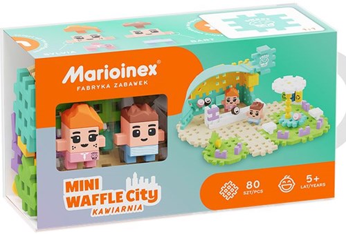 Marioinex bouwblokken Mini Waffle Cafe 80 stuks kleurrijk constructiespeelgoed