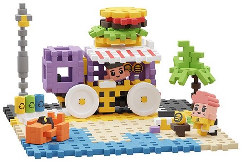Marioinex bouwblokken Mini Waffle Food Truck 148 stuks speelset-2