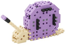 Marioinex bouwblokken Mini Waffle Nature Snail 50 stuks educatief speelgoed