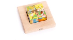 Bajo houten blokpuzzel landschappen - educatief speelgoed 4 blokken