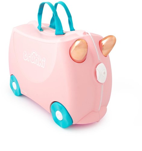 Trunki Ride-on Reiskoffer incl. stickers - Flossi Flamingo