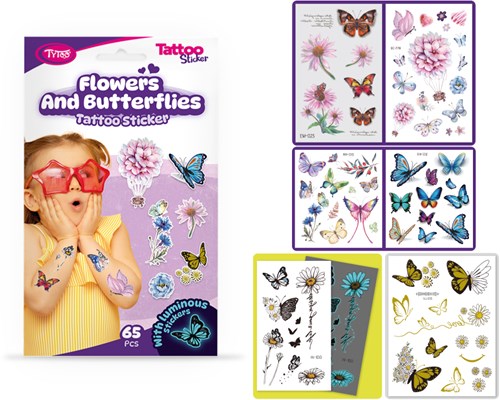 TYTOO Tytoo Tattoo Sticker - Bloemen En Vlinders