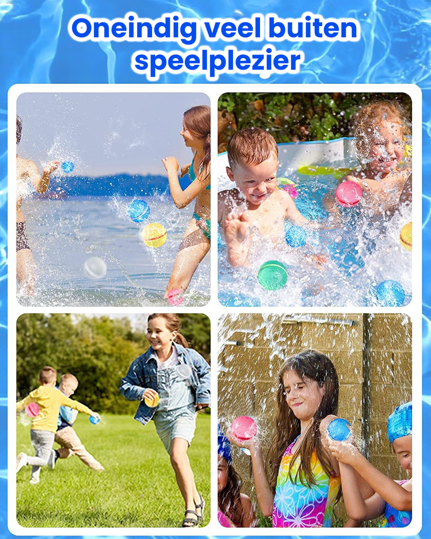 MOYKSRR Herbruikbare Waterballonnen, Verpakking van 30 Siliconen Waterbommen, Snelvulbare Zachtwaterbommen, Zwembadspeelgoed, Siliconen Waterbommen, Waterspeelgoed voor Kinderen Buiten