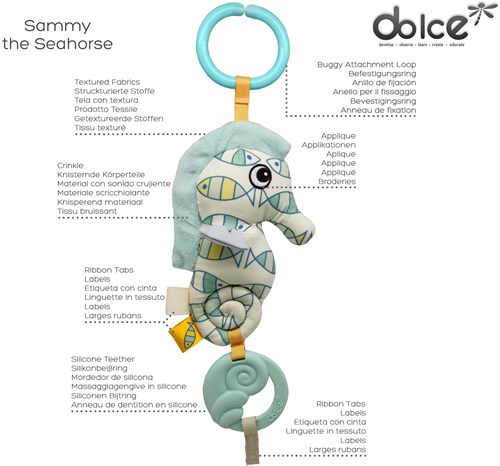Dolce Toys speelgoed Ocean activiteitenhanger - Zeepaardje Sammy-2