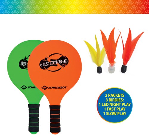 Schildkröt Jazzminton set beachball LED birdies speelplezier-2