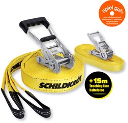Schildkröt slackline set met teaching line voor balans en plezier
