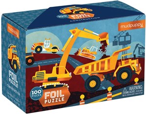 Mudpuppy 100 Pc Foil Puzzle Construction mudpuppy kopen in de aanbieding