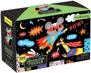 Mudpuppy Glow In Dark Puzzle Superhero 100Pcs mudpuppy kopen in de aanbieding