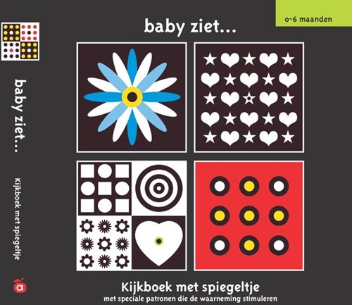 Oogappel baby kijkboek met spiegeltje - zwart-wit patronen voor baby's